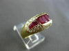 ANTIQUE WIDE 2.3CT DIAMOND & RUBY 18K YELLOW GOLD PAST PRESENT FUTURE RING 22031