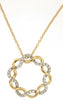 .25CT DIAMOND 14KT YELLOW GOLD ROUND STAR OF DAVID FLOWER CIRCLE OF LIFE PENDANT