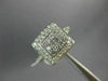 ESTATE WIDE .85CT DIAMOND 14KT WHITE GOLD 3D ROUND PAVE SQUARE ANNIVERSARY RING