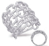 EXTRA LARGE 1.28CT DIAMOND 14KT WHITE GOLD MULTI SQUARE LOVE KNOT COCKTAIL RING