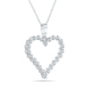 .50CT DIAMOND 14KT WHITE GOLD 3D CLASSIC ROUND OPEN HEART LOVE FLOATING PENDANT