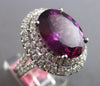 EXTRA LARGE 9.91CT DIAMOND & AAA RHODOLITE 18KT WHITE GOLD OVAL ENGAGEMENT RING