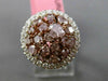 ESTATE 2.66CT PINK & WHITE DIAMOND 18KT 2 TONE GOLD 3D MULTI SHAPE FILIGREE RING