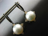 1.64CT WHITE & BLACK DIAMOND & SOUTH SEA PEARL 18KT BLACK GOLD HANGING EARRINGS