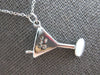 ESTATE .05CT DIAMOND 14KT WHITE GOLD 3D CLASSIC MARTINI FUN FLOATING PENDANT