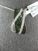 ESTATE .76CT WHITE & GREEN DIAMOND 18KT WHITE GOLD MULTI ROW CRISS CROSS PENDANT