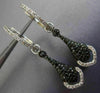 1.36CT WHITE & BLACK DIAMOND 14KT WHITE & BLACK GOLD 3D HEART TEAR DROP EARRINGS