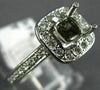 .63CT DIAMOND 14KT WHITE GOLD 3D SQUARE HALO SEMI MOUNT ENGAGEMENT RING #22374