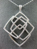 ESTATE LARGE 1.56CT DIAMOND 18K WHITE GOLD 3D MULTI SQUARE LOVE KNOT FUN PENDANT