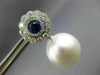 ESTATE 1.55CT DIAMOND AAA SAPPHIRE & SOUTH SEA PEARL 18KT WHITE GOLD 3D EARRINGS