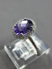 1.31CT DIAMOND & AAA AMETHYST 14KT WHITE GOLD OVAL & ROUND MULTI HEART LOVE RING