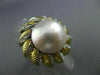 ANTIQUE MASSIVE .35CT DIAMOND 18K TWO TONE GOLD AAA MABE PEARL FLOWER RING 25403