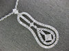 LARGE 1.84CT DIAMOND 18K WHITE GOLD ROUND & PRINCESS INVISIBLE TEAR DROP PENDANT