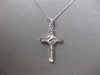ESTATE .26CT DIAMOND 14KT WHITE GOLD BAGUETTE CLASSIC X CROSS FLOATING PENDANT