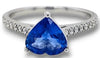 2.27CT DIAMOND & AAA SAPPHIRE 18K WHITE GOLD 3D CLASSIC HEART SHAPE & ROUND RING