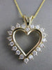 ESTATE 1.51CTW DIAMOND CLASSIC MEDIUM OPEN HEART 14KT YELLOW GOLD PENDANT #17570