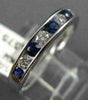 ESTATE .45CT DIAMOND & SAPPHIRE 18K WHITE GOLD 3D SEMI ETERNITY ANNIVERSARY RING