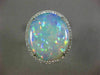 ESTATE EXTRA LARGE 10.92CT DIAMOND & AAA OPAL 14KT WHITE GOLD 3D OVAL HALO RING