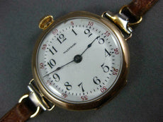 ANTIQUE LARGE WALTHAM 14KT YELLOW GOLD 3D POCKET WRIST WATCH #26601