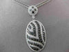 ESTATE LARGE 5.18CT BLACK & WHITE DIAMOND 18KT WHITE GOLD OVAL FLOATING NECKLACE