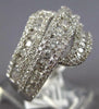 WIDE 1.78CT DIAMOND 18KT WHITE GOLD 3D MULTI ROW DOUBLE SWIRL ANNIVERSARY RING