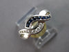 ESTATE .45CT DIAMOND & AAA SAPPHIRE 14K WHITE GOLD 3D CLASSIC INFINITY LOVE RING