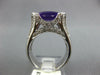 EXTRA LARGE 5.59CT DIAMOND & AAA AMETHYST 14KT WHITE GOLD ROUND & OVAL FUN RING