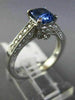 ESTATE 1.88CT DIAMOND & CUSHION SAPPHIRE 18K WHITE GOLD FILIGREE ENGAGEMENT RING
