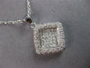 ESTATE LARGE 1.19CT DIAMOND 18KT WHITE GOLD 3D INVISIBLE SQUARE FLOATING PENDANT