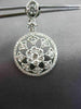 ANTIQUE 1.41CT ROUND DIAMOND 18KT WHITE GOLD FLOWER FILIGREE HANGING EARRINGS