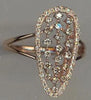 ESTATE .54CT WHITE & MOCHA DIAMOND 14K ROSE GOLD 3D ELONGATED TEAR DROP FUN RING