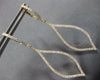 ESTATE LARGE .77CT DIAMOND 14KT YELLOW GOLD 3D CLASSIC LEAF LEVERBACK HANGING EARRINGS