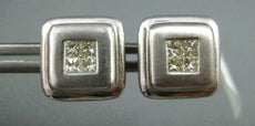 ESTATE LARGE .65CT DIAMOND 14KT WHITE GOLD 3D PRINCESS SQUARE STUD EARRINGS #743