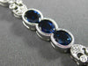 ESTATE WIDE 8.64CT DIAMOND & SAPPHIRE 18K WHITE GOLD 3D FILIGREE TENNIS BRACELET