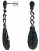 ESTATE 4.53CT WHITE & BLACK DIAMOND & AAA SAPPHIRE 14KT WHITE GOLD 3D EARRINGS