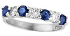 .78CT DIAMOND & AAA SAPPHIRE 14KT WHITE GOLD 3D ROUND 7 STONE ANNIVERSARY RING