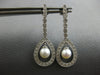 .45CT DIAMOND & AAA SOUTH SEA PEARL 14KT WHITE GOLD TEAR DROP HANGING EARRINGS