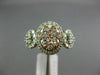 ESTATE WIDE 2.25CT DIAMOND 14K WHITE AND ROSE GOLD 3D OVAL HALO ANNIVERSARY RING