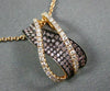 LARGE .75CT WHITE & PINK DIAMOND 18KT ROSE & BLACK GOLD CRISS CROSS WAVE PENDANT