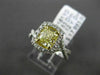ESTATE 1.65CT GIA FANCY YELLOW DIAMOND 18K TWO TONE GOLD 3D HALO ENGAGEMENT RING