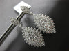 LARGE 3.23CT DIAMOND 18KT WHITE GOLD 3D ROUND CLUSTER TEAR DROP HANGING EARRINGS