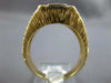 ESTATE LARGE .49CT DIAMOND 14KT 2 TONE GOLD 3D 3 STONE BAR RECTANGULAR MENS RING