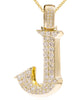 ESTATE EXTRA LARGE 1.56CT DIAMOND 14K YELLOW GOLD J INITIAL FUN FLOATING PENDANT