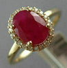 ESTATE 1.37CT DIAMOND & AAA RUBY 14KT ROSE GOLD 3D CLASSIC HALO ENGAGEMENT RING