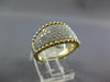 WIDE 1.0CT DIAMOND 14KT YELLOW GOLD MULTI ROW BEADED GRADUATING ANNIVERSARY RING