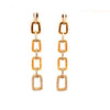 .74CT DIAMOND 18KT YELLOW GOLD 3D GRADUATING MULTI SQUARE FUN HANGING EARRINGS