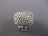 EXTRA LARGE 3.48CT DIAMOND 14KT WHITE GOLD PAVE SEMI ETERNITY ANNIVERSARY RING