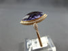 LARGE 3.4CT DIAMOND & AAA AMETHYST 14KT ROSE GOLD MARQUISE & ROUND HALO FUN RING