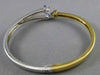 ESTATE 1.21CT TRILLION TANZANITE 18KT WHITE & YELLOW GOLD BANGLE BRACELET #15816