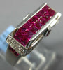 3.35CT DIAMOND & AAA RUBY 18KT WHITE GOLD ROUND & PRINCESS RECTANGULAR FUN RING